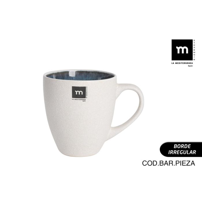 La Mediterranea Mug Savina 420 ml - Taza de cerámica, diámetro 9,4 x 10,5 cm, ideal para café o té (18 Unidades)