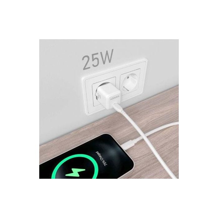Cargador de Pared GaN Aisens ASCH-25W1P012-W/ 1xUSB Tipo-C/ 25W 4 Cargador de Pared GaN Aisens ASCH-25W1P012-W/ 1xUSB Tipo-C/ 25W 4
