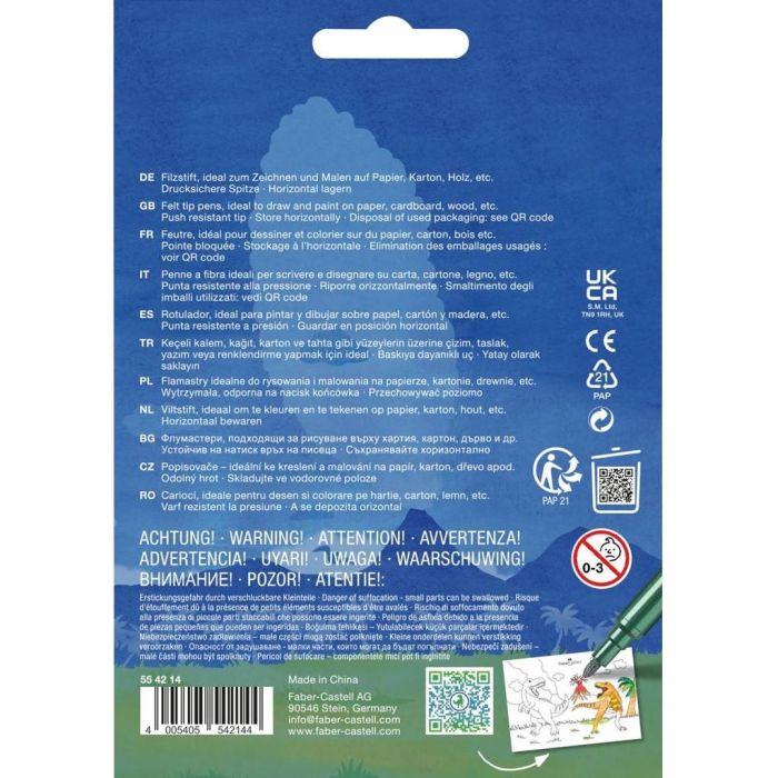 FABER-CASTELL Filzstift Dino 10 + 3 + Sticker 2 FABER-CASTELL Filzstift Dino 10 + 3 + Sticker 2