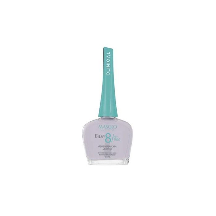 Masglo Base 8 en 1 Advanced Regeneradora de Uñas con Queratina y Vitaminas, para Crecimiento, Grosor y Relleno Tono Nude 13,18ml
