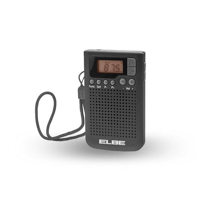 Elbe RF-93 Radio de Bolsillo Digital AM/FM con Auriculares Incluidos - Portátil y Compacta con Memoria para 20 Emisoras