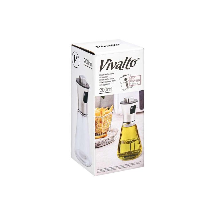 Pulverizador Aceitera Vidrio y Metal 200 ml Vivalto - 7.5x16.5x7.5 cm (12 Unidades) 2 Pulverizador Aceitera Vidrio y Metal 200 ml Vivalto - 7.5x16.5x7.5 cm (12 Unidades) 2