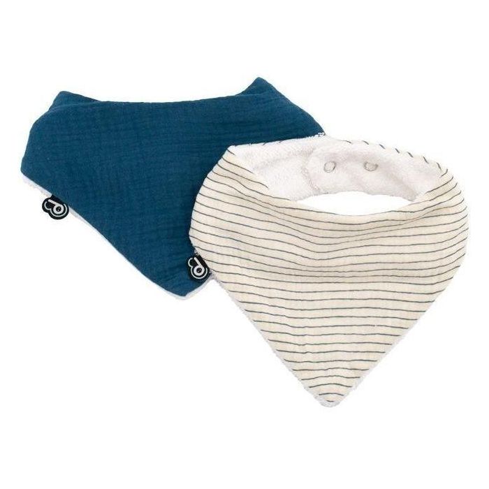 Domiva DOM3700948338551 Pack de 2 Baberos Bandana de Muselina con Rayas Índigo - Talla Única