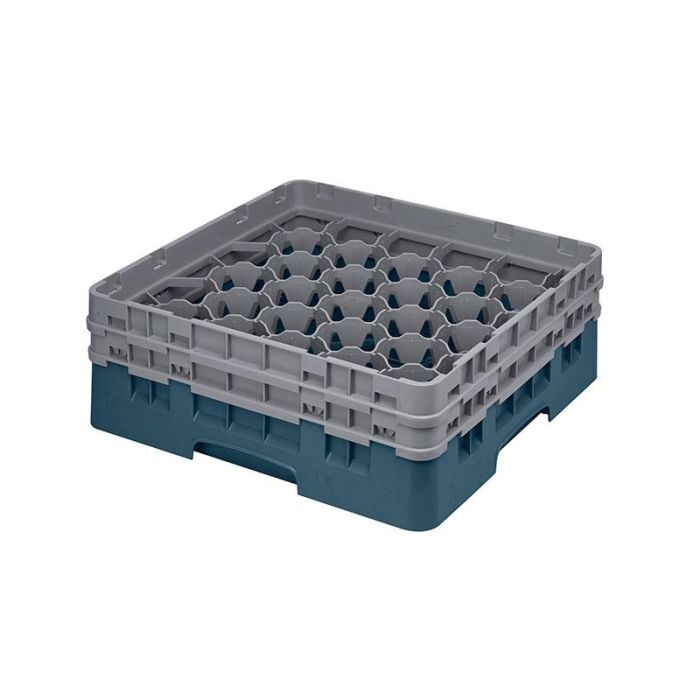 CAMBRO - 30S434-414 - Cesta de lavado 30 comp. 2 alturas - 7,84 cm Ø máx. - alt. máx. 13,5 cm - 50 x 50 x 18,4 cm - Cerceta