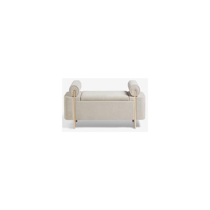 Banqueta Home ESPRIT Beige Dorado Pino 120 x 45 x 50 cm