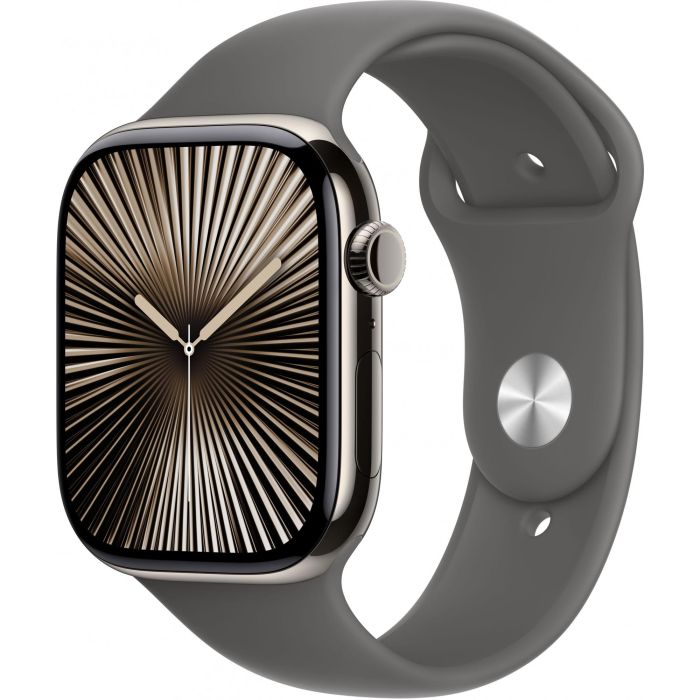Apple Watch Series 10 GPS + Cellular 46mm Natural Titanium Case with Stone Grey Sport Band M/L 0 Apple Watch Series 10 GPS + Cellular 46mm Natural Titanium Case with Stone Grey Sport Band M/L 0