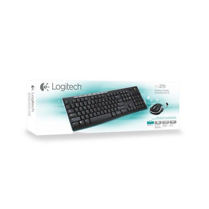 Logitech Wireless Combo MK270: Teclado y Ratón Inalámbricos para Uso Escolar, Duraderos y Resistentes a Líquidos