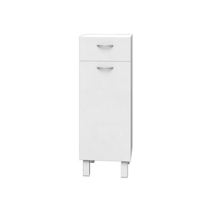ESSENTIAL - Mueble 1 puerta 1 cajón - Blanco - L 30 cm 2 ESSENTIAL - Mueble 1 puerta 1 cajón - Blanco - L 30 cm 2