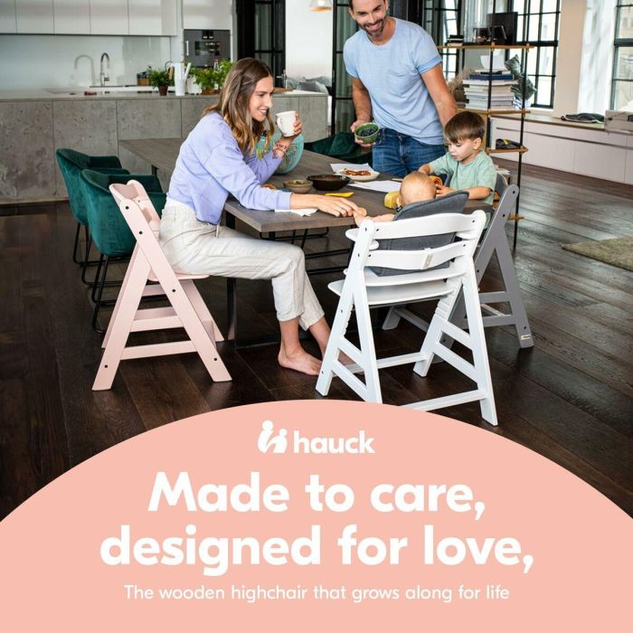 Hauck Silla Alta de Madera Escalable Alpha + / Gris para Bebé y Niños, Arnés 5 Puntos, Estante Extraíble, Desde 6 Meses hasta 90 Kg 5