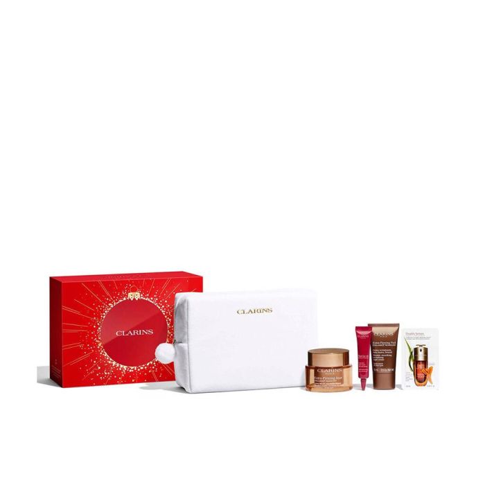 Clarins Crema Extra-Firming Pieles Todo Tipo Estuche 5 pz: Día, Noche, Contorno y Double Serum Antiedad y Luminosidad