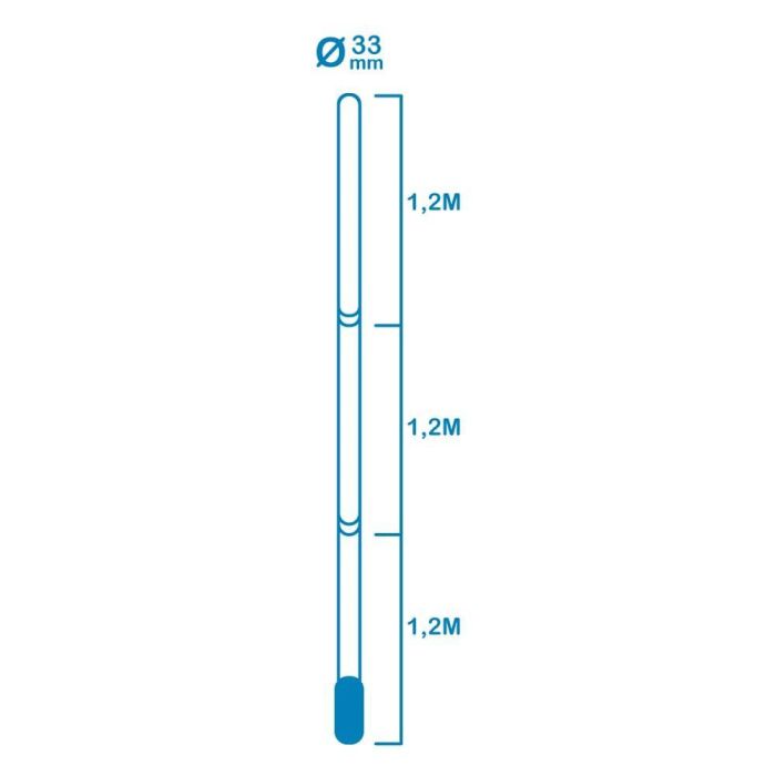 Edm Pértiga Telescópica 3,6m con Mango de ø33mm Extensible 3 Partes Tubo Aluminio 1 Edm Pértiga Telescópica 3,6m con Mango de ø33mm Extensible 3 Partes Tubo Aluminio 1
