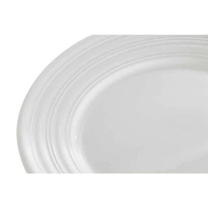 DKD Home Decor Plato Blanco Porcelana 19 x 2 x 19 cm Set de 4 Apto Microondas Lavavajillas 4