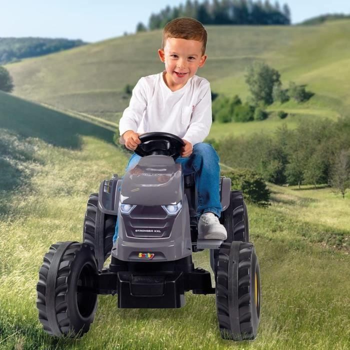 Tractor de pedal smoby más fuerte XXL + trailer - gris 5