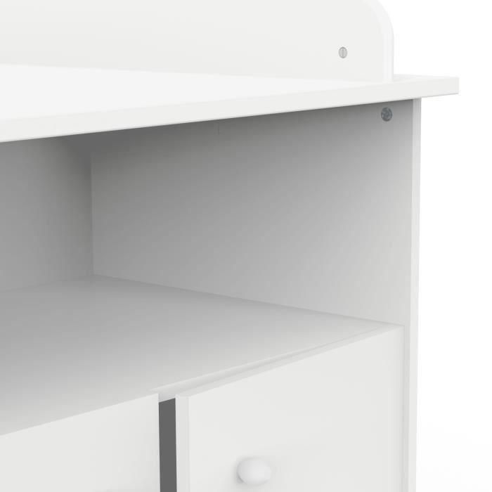 Cómoda cambiador con 2 puertas, 1 nicho - HELICIA - Blanco mate - 79,6 x 70 x 94,4 cm - DEMEYERE 2 Cómoda cambiador con 2 puertas, 1 nicho - HELICIA - Blanco mate - 79,6 x 70 x 94,4 cm - DEMEYERE 2