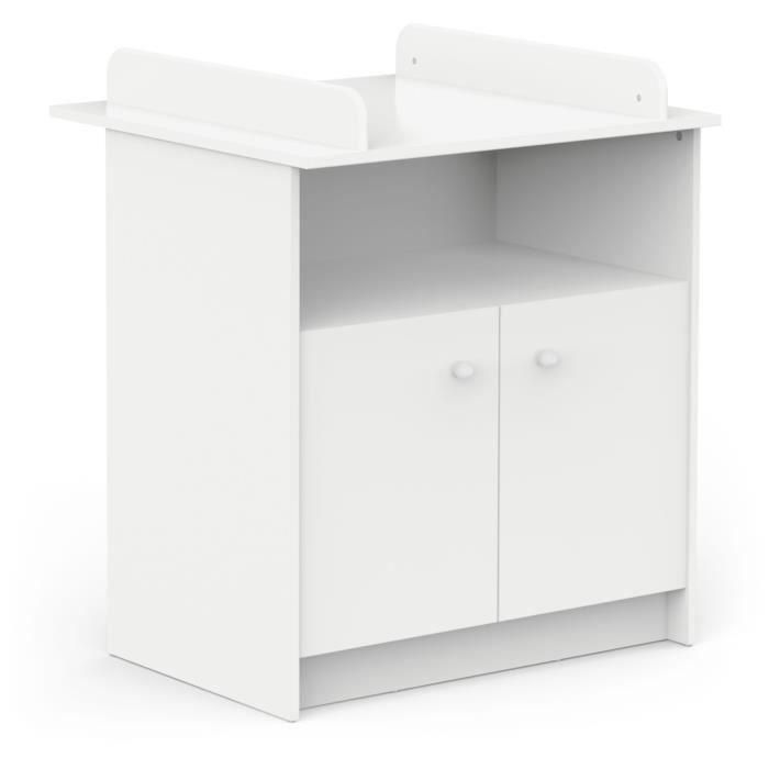 Cómoda cambiador con 2 puertas, 1 nicho - HELICIA - Blanco mate - 79,6 x 70 x 94,4 cm - DEMEYERE 5 Cómoda cambiador con 2 puertas, 1 nicho - HELICIA - Blanco mate - 79,6 x 70 x 94,4 cm - DEMEYERE 5