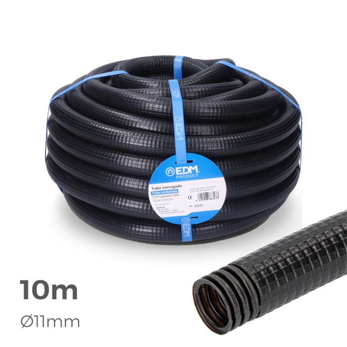 Edm Corrugado para exterior medida 11mm m-16 10m PVC