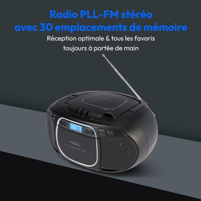 Medion MED4061275196481 Radio CD Portátil FM, 2x2.2W RMS, Color Negro 12 Medion MED4061275196481 Radio CD Portátil FM, 2x2.2W RMS, Color Negro 12