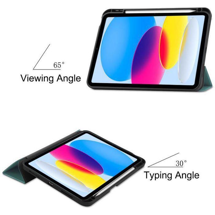 CoreParts For Apple iPad 10th Gen 10.9-inch (2022) Tri-fold Caster TPU Cover Built-in S Pen Holder with Auto Wake Function - Dark Green 3 CoreParts For Apple iPad 10th Gen 10.9-inch (2022) Tri-fold Caster TPU Cover Built-in S Pen Holder with Auto Wake Function - Dark Green 3