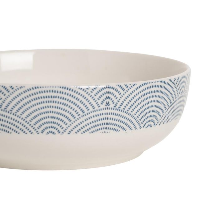 Plato Hondo Oriental Blanco-Azul 18,50 X 18,50 X 6 cm