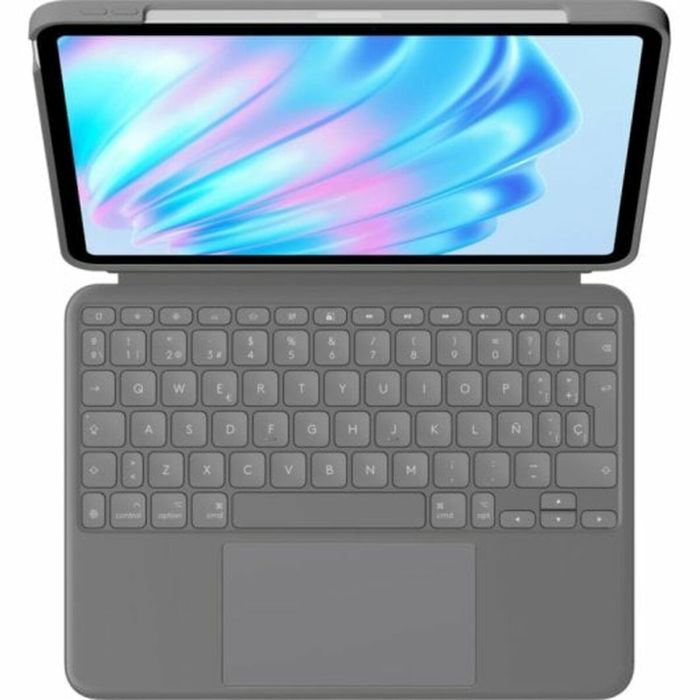 Funda para Tablet Logitech iPad Air 2024 | iPad Air 2022 Gris Qwerty Español QWERTY 1