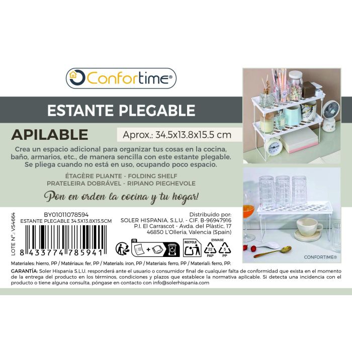 Estante Plegable 34.5X13.8X15.5Cm Confortime (24 Unidades) 10