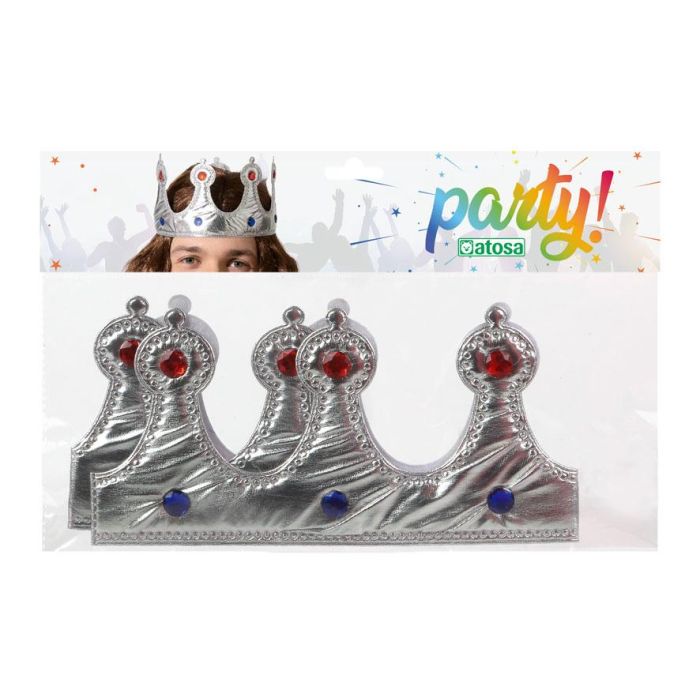 Corona Plateada Blanda Para Rey O Personaje Real Infantil Ideal Disfraces Celebraciones Escolares 1