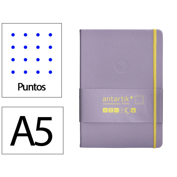 Antartik Cuaderno A5 Tapa Dura Hojas Puntos 100 Hojas 80gr FSC Morado y Amarillo 0 Antartik Cuaderno A5 Tapa Dura Hojas Puntos 100 Hojas 80gr FSC Morado y Amarillo 0