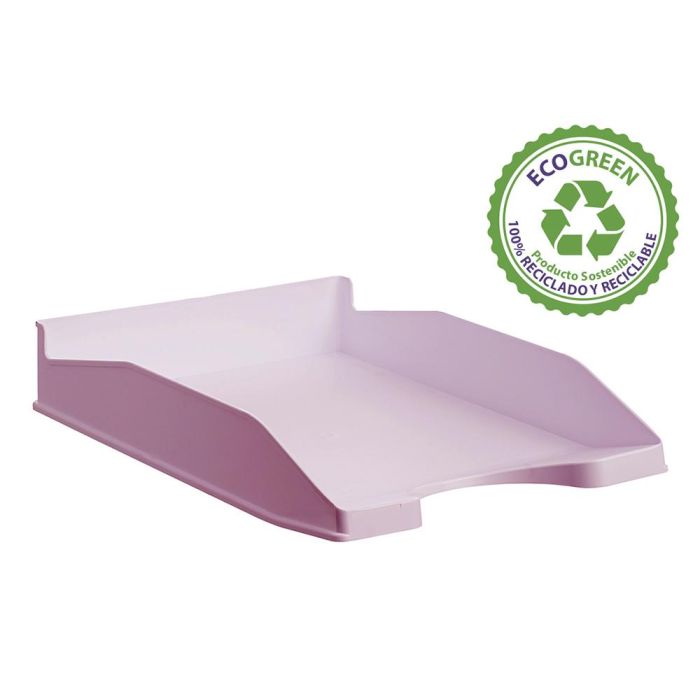 Archivo 2000 Bandeja Ecogreen Apilable 3 Posiciones 345x255x60 mm Reciclado Rosa Pastel 1