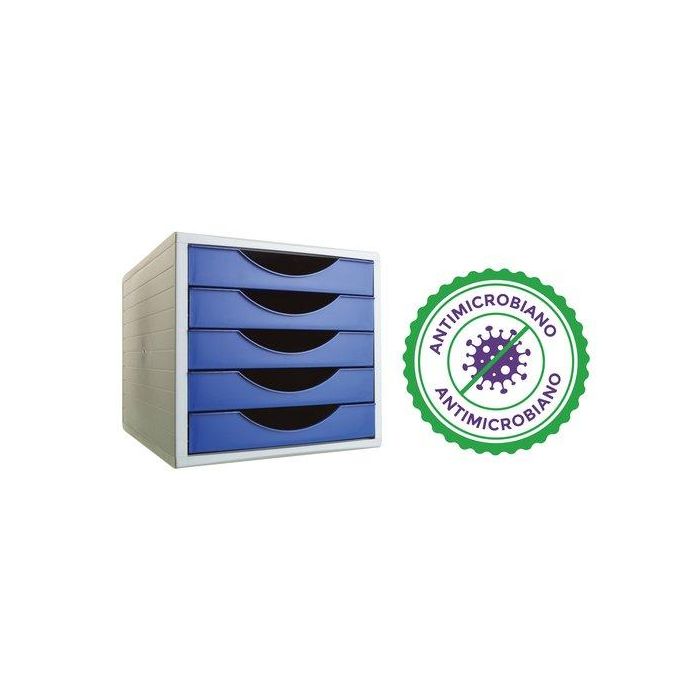 Modulo 5 Cajones Archivo 2000 Antimicrobiano Sanitized Azul