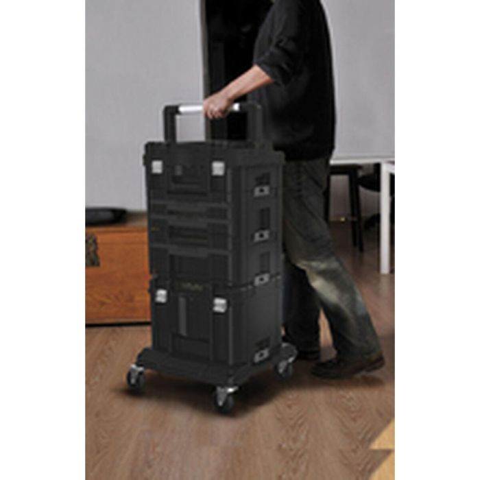 Stanley FMST1-71972 Módulo de Rodillos TSTAK FATMAX, 4 Ruedas 360° con Freno, Resina Resistente, Compatible PRO-STACK 6