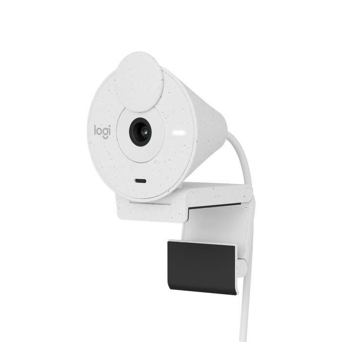 Logitech Brio 300 Full HD Webcam con confidencialidad, reducción de micro ruido, USB -C - Broken White