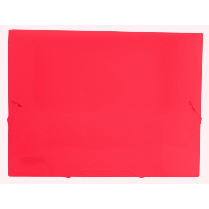 Carpeta Liderpapel Portadocumentos Gomas 36930 Polipropileno Din A4 Rojo Translucido -Lomo 25 mm 1