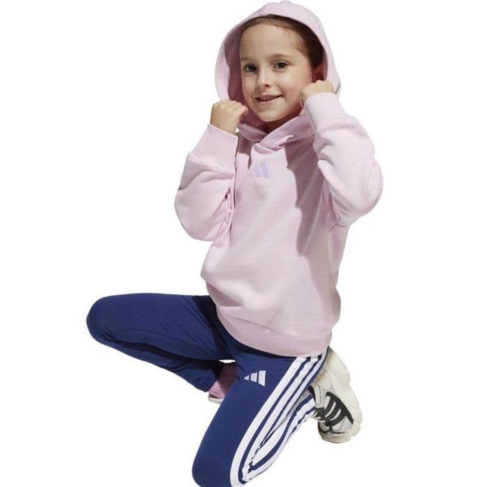 Sudadera con Capucha Niña Adidas LK SL FL HD Rosa 2