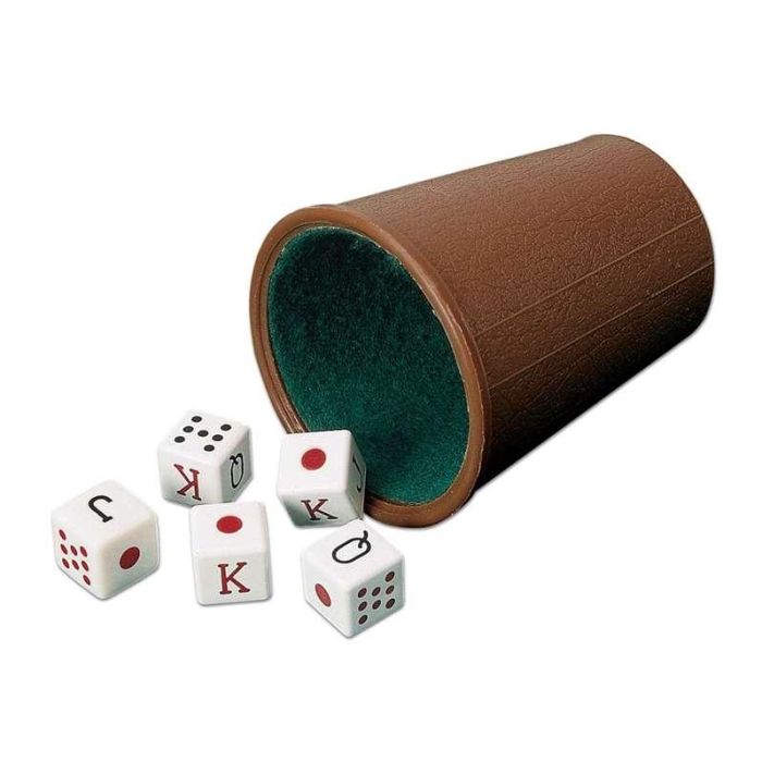 Cubilete forrado y dados poker Cubilete forrado y dados poker