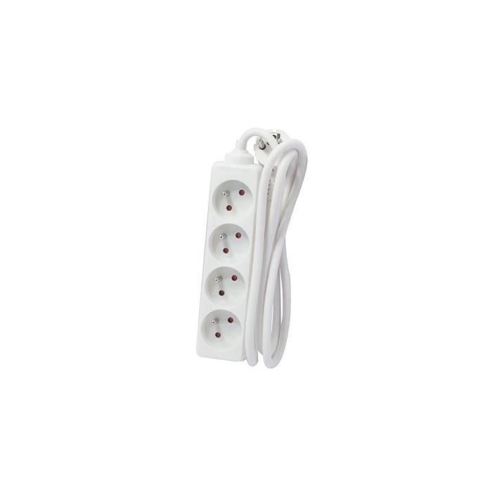 CHACON Power strip 4 enchufes 16A 3m blanco 1