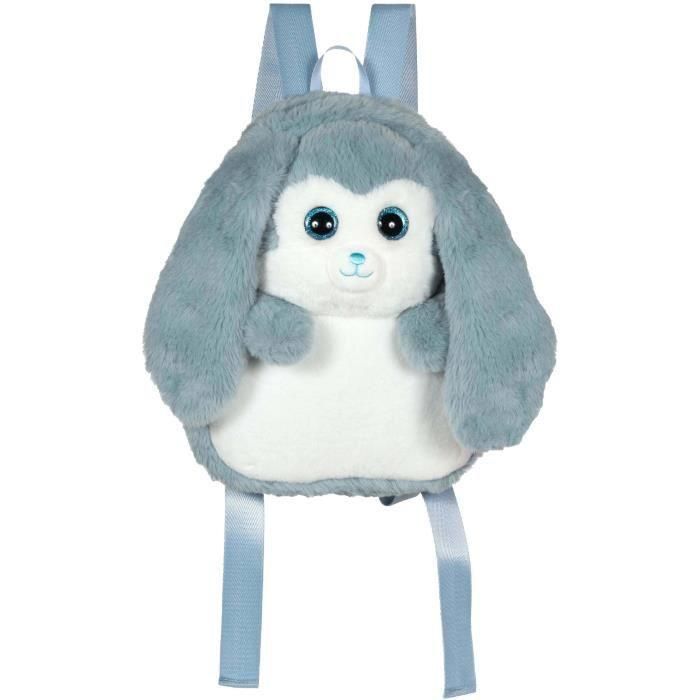 Gipsy Toys GIP3268060719196 Mochila de Peluche Conejo Azul y Blanco 30 cm