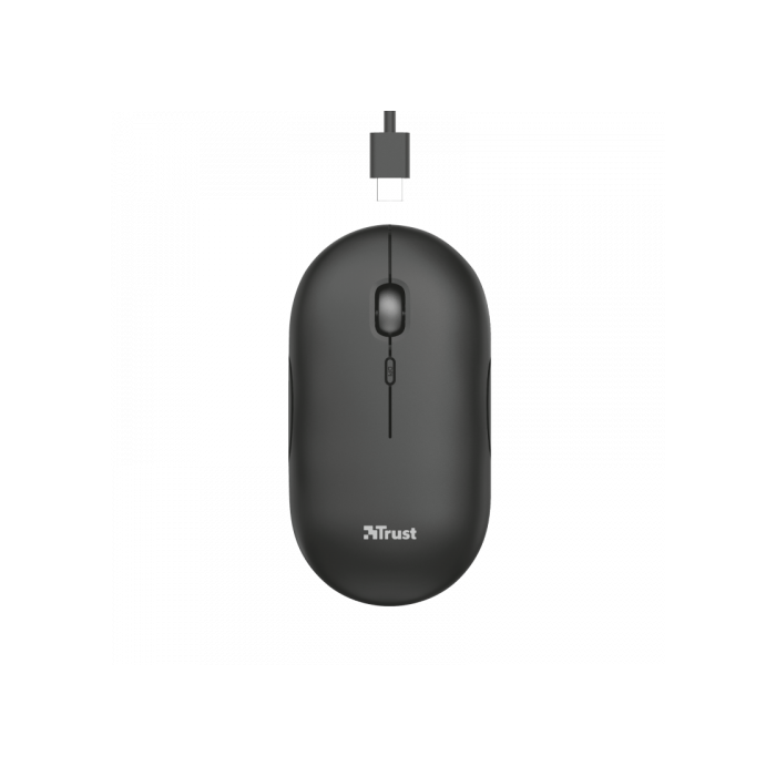 Trust Ratón Puck Inalámbrico Bluetooth 800-1200-1600 Dpi Ultrafino Ambidiestro Recargable Negro 4