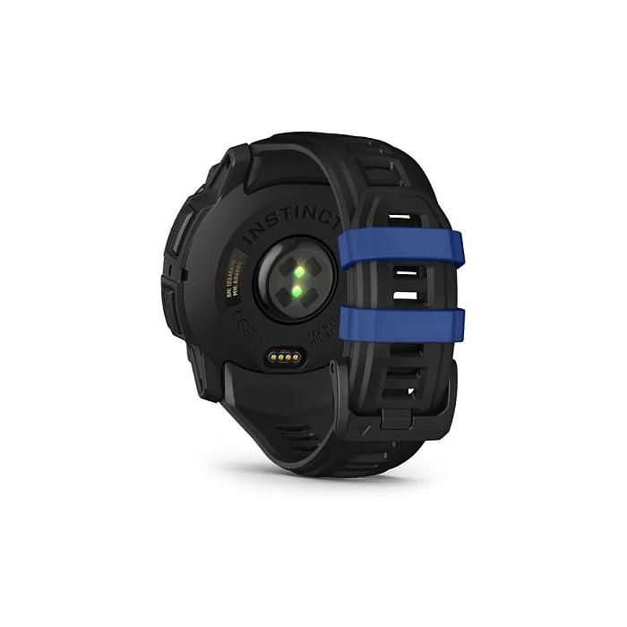 Garmin Instinct 3 Reloj Inteligente con Pantalla AMOLED de 45 mm, GPS, Caja de Aluminio y GFRP, Correa de Silicona Intercambiable Negro/Azul Bolt, Resistencia al Agua 10 ATM