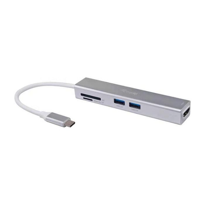 EQUIP Adaptador USB-C a HDMI, 2xUSB 3.0, SD Lector Tarjetas, 4K 30Hz, Color Plata, 0.15m 0 EQUIP Adaptador USB-C a HDMI, 2xUSB 3.0, SD Lector Tarjetas, 4K 30Hz, Color Plata, 0.15m 0