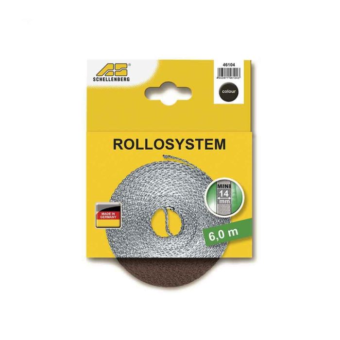 Schellenberg Cinta de persiana marrón 14 mm x 6 m - Nylon