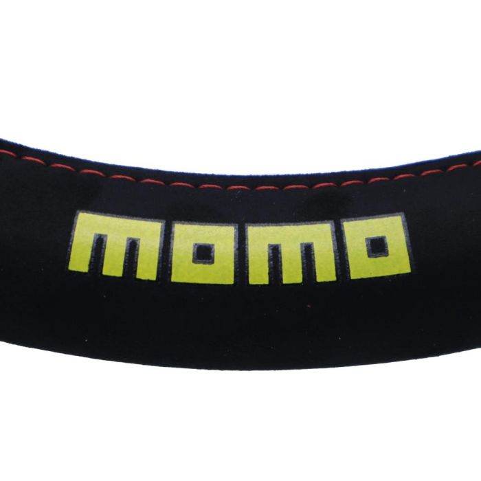 MOMO Funda Volante Easy Microfibra Negro-Rojo Pespunte Talla M 38-39 cm MOMLSWC0EAMKR 1