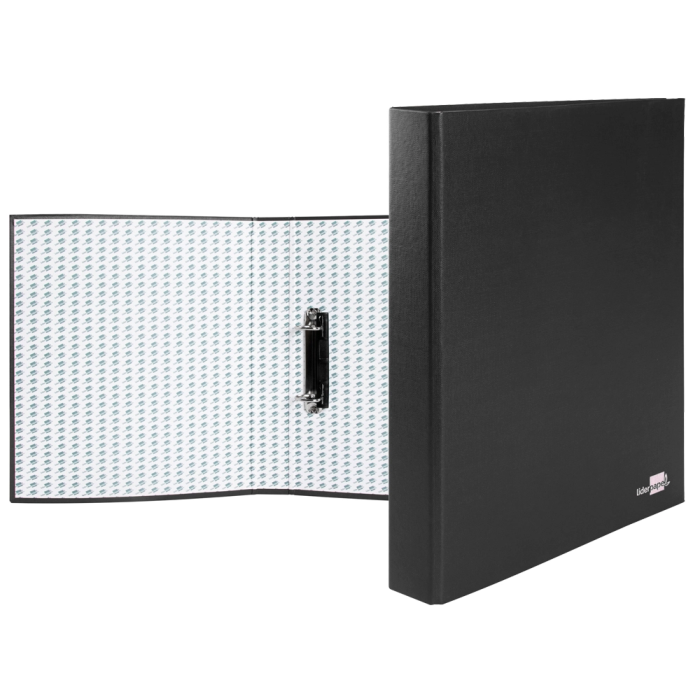 Liderpapel Carpeta 2 Anillas 25mm Folio Cartón Forrado Negro 1