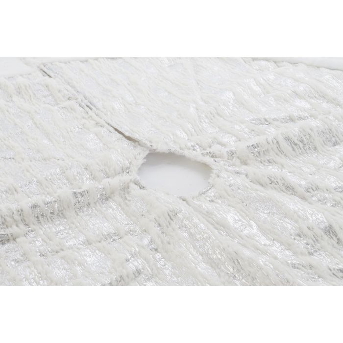 DKD Home Decor Base Moderna para Árbol de Navidad, Plateado y Blanco, 120x120x2 cm - Fabricada en Poliéster - Pack de 2 Unidades 4 DKD Home Decor Base Moderna para Árbol de Navidad, Plateado y Blanco, 120x120x2 cm - Fabricada en Poliéster - Pack de 2 Unidades 4