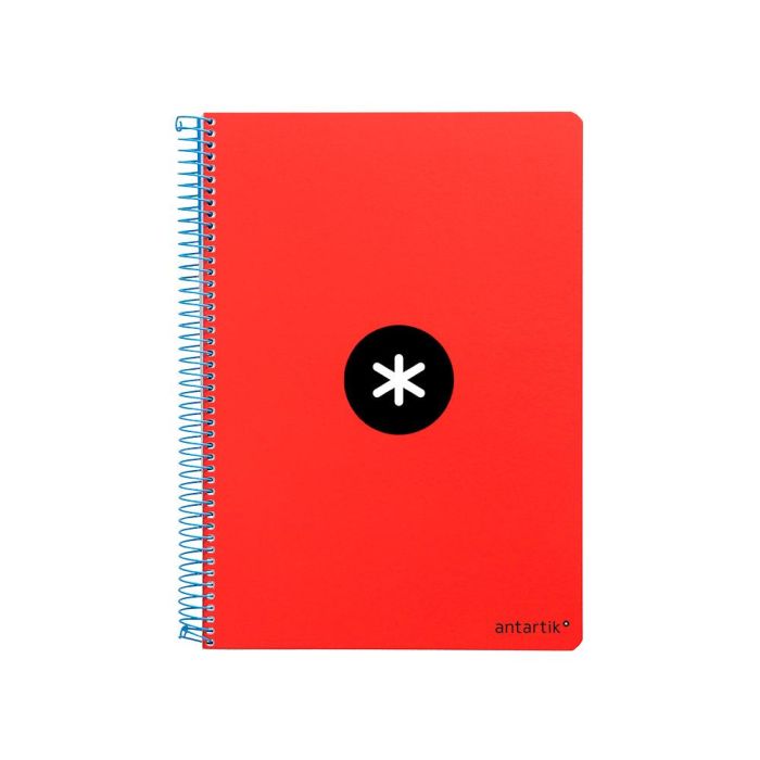 Cuaderno Espiral Liderpapel A5 Antartik Tapa Dura 80H 100 gr Cuadro 5 mm Con Margen Color Rojo 1