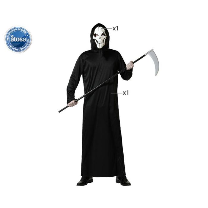 Disfraz Fantasma Negro Con Mascara Hombre Adulto XS-S 0 Disfraz Fantasma Negro Con Mascara Hombre Adulto XS-S 0