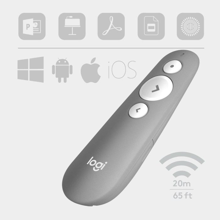 LOGITECH Puntero laser R500 BLUETOOTH hasta 20m GRIS 2 LOGITECH Puntero laser R500 BLUETOOTH hasta 20m GRIS 2