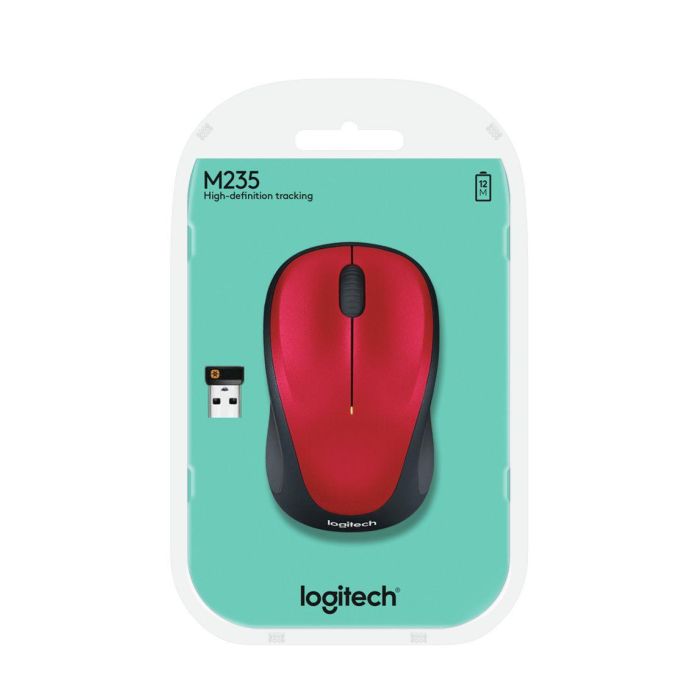 Logitech Ratón Inalámbrico M235, RF Wireless, Rojo 4