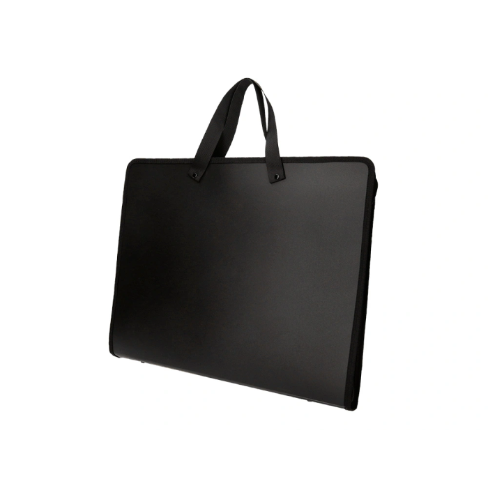 Liderpapel Carpeta Portadocumentos Polipropileno A3 Cierre Cremallera 2 Bolsillos Interiores Asa Negro 2