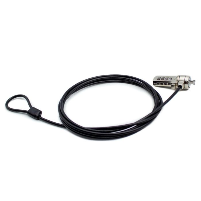 Nilox Cable de Seguridad Portátil con Combinación de 4 Dígitos, 1.8m, Acero, Negro 1