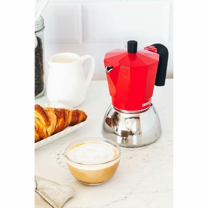 Cafetera Italiana Monix INOX RED 6T Rojo Acero Inoxidable 6 Tazas 2 Cafetera Italiana Monix INOX RED 6T Rojo Acero Inoxidable 6 Tazas 2